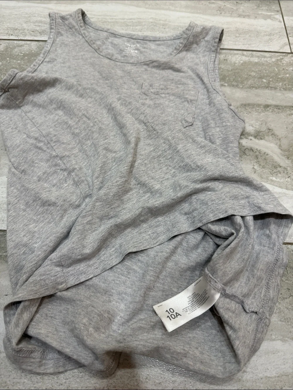 Carter's Gray Tank Top with Chest Pocket